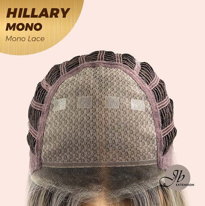 Nichole's Selection - HILLARY MONO Monofilament Handmade Wig 6X5 Full Monofilament Hand Tied Top Wig 16 Inches Blonde With Dark Root Straight Mono Lace Wig With Anti-slip Silicone Strips Glueless Wig Hillary Mono【BENDY EAR TABS】