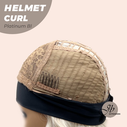 JBEXTENSION 15 Inches Short Curly Platinum Blonde Hair Headband Wig HELMET CURL - PLATINUM BLONDE