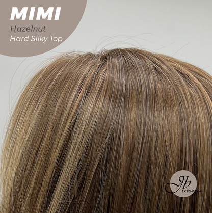 JBEXTENSION 16 Inches Scalpiana 3.5X4 Hard Silky Top Natural Scalp Effect Hazelnut Body Wave Wig with Bangs Wig MIMI SILKY TOP - HAZELNUT