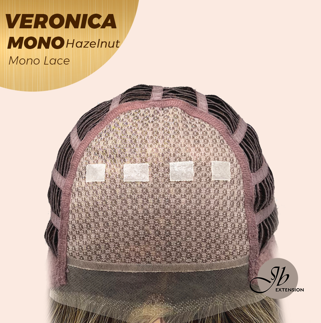 JBEXTENSION VERONICA MONO HAZELNUT Monofilament Handmade Wig 6X5 Full Monofilament Hand Tied Top Wig 12 Inches Hazelnut Wave Mono Lace Wig With Anti-slip Silicone Strips Glueless Wig VERONICA MONO HAZELNUT【BENDY EAR TABS】
