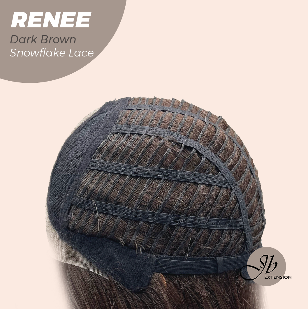[FINAL SALE] JBEXTENSION 21 Inches Dark Brown Pre-Cut Arc Snowflake Lace Frontlace Glueless Wig RENEE DARK BROWN【BENDY EAR TABS】