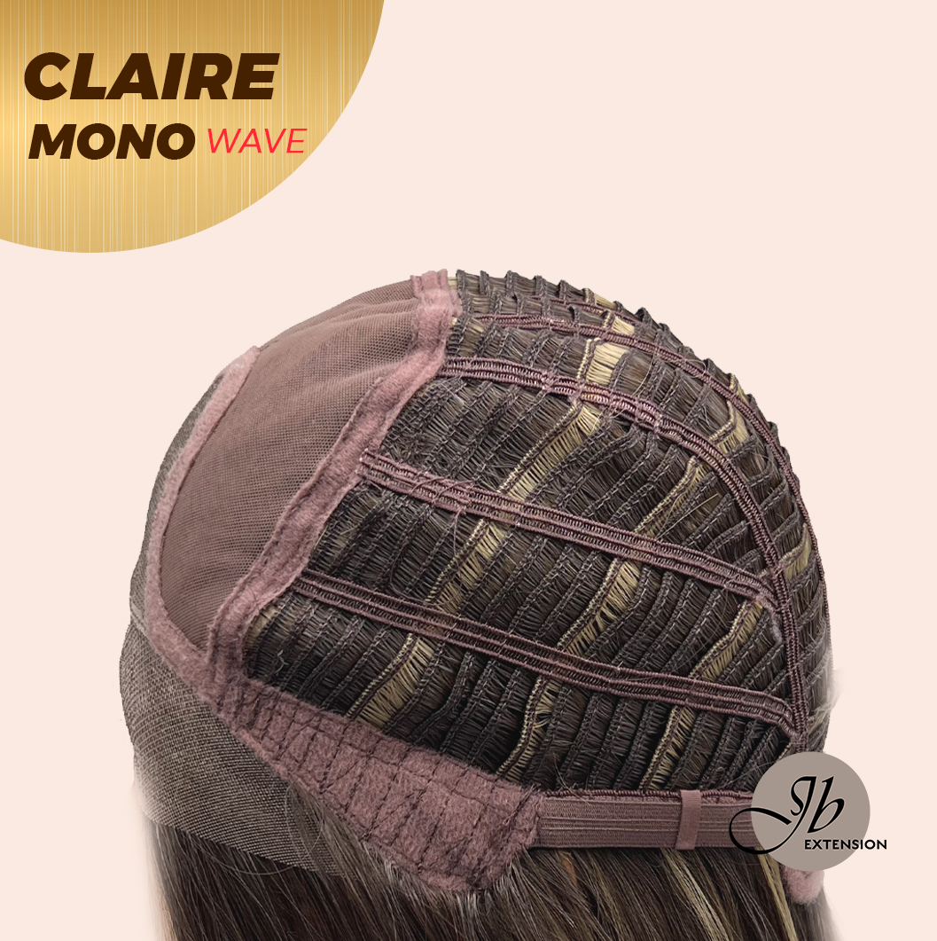 [FINAL SALE] JBEXTENSION CLAIRE MONO WAVE Partial Monofilament Wig 22 Inches Brown With Highlight Partial Mono Lace Glueless Wig CLAIRE MONO-WAVE【BENDY EAR TABS】