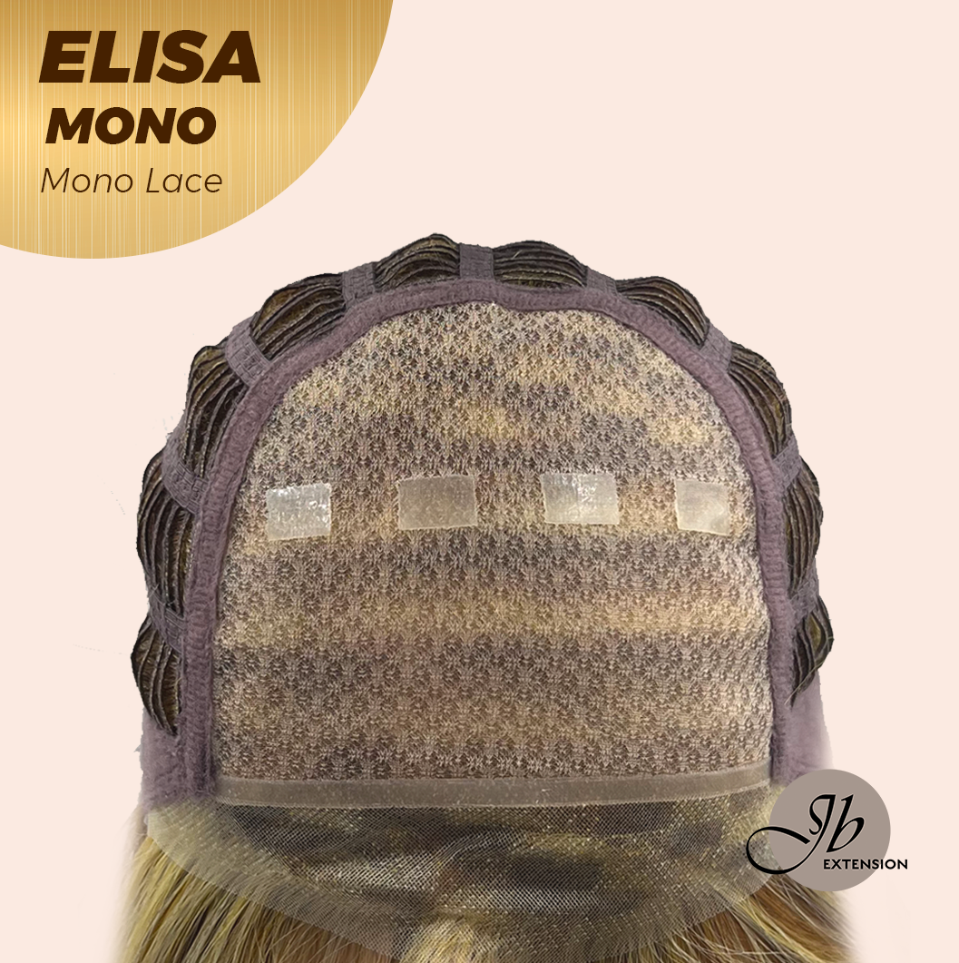 [FINAL SALE] HOT OF SEASON - JBEXTENSION ELISA MONO Monofilament Handmade Wig 6X5 Full Monofilament Hand Tied Top Wig 16 Inches Crème Caramel Mono Lace Wig With Anti-slip Silicone Strips Glueless Wig ELISA MONO【BENDY EAR TABS】