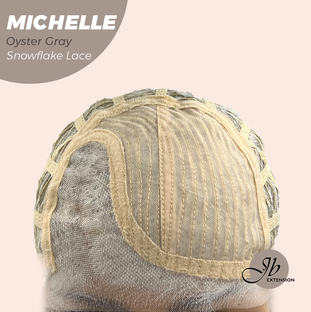 JBEXTENSION 10 Inches Oyster Gray Pre-Cut Side Part Snowflake Lace Frontlace Glueless Wig MICHELLE OYSTER GRAY【BENDY EAR TABS】