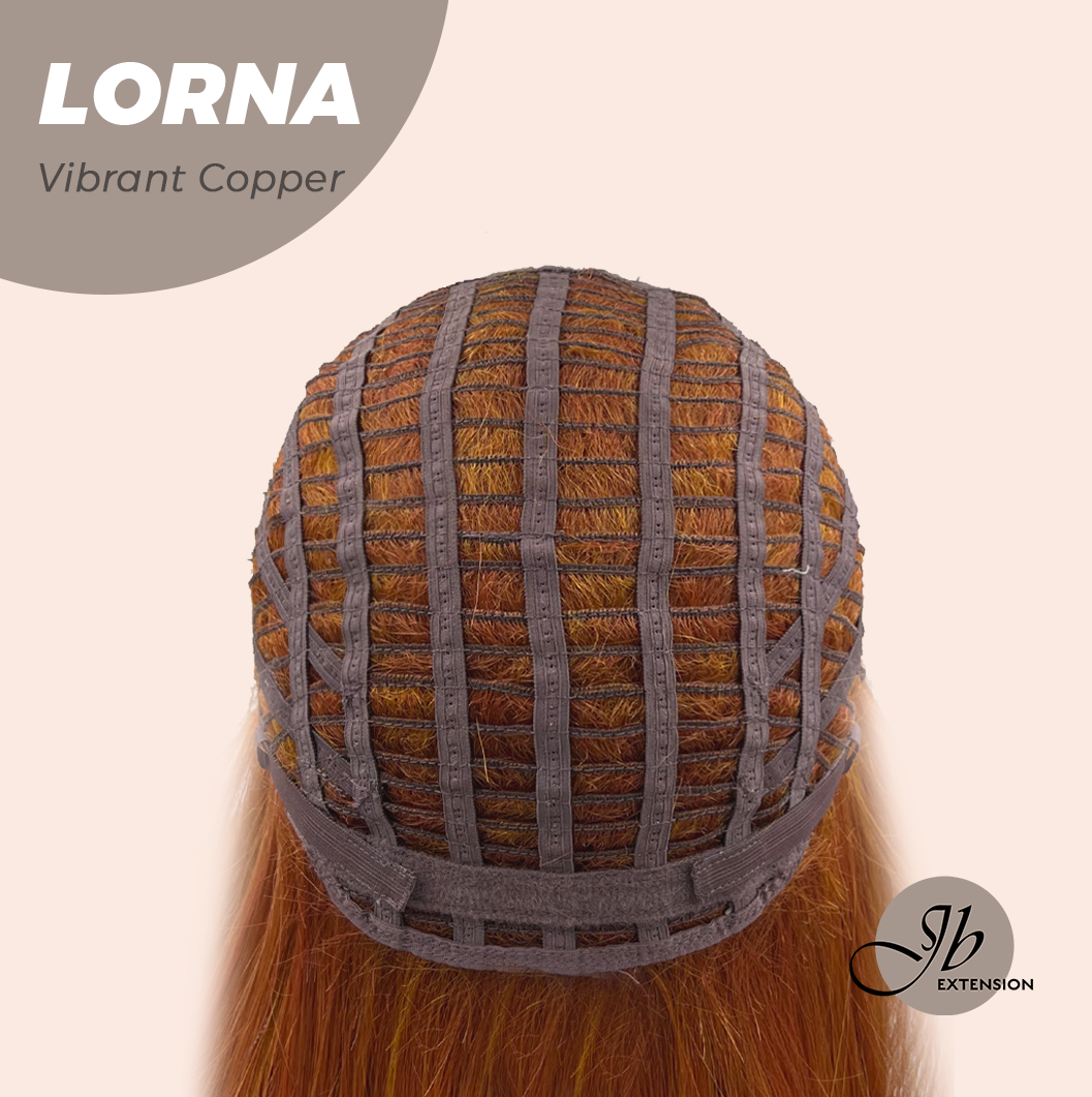 [FINAL SALE] HOT OF SEASON - 18 Inches Vibrant Copper Curly Women Fashion Full Machine Wig With Bangs LORNA VIBRANT COPPER【PLUS PERMATEASE】【BENDY EAR TABS】