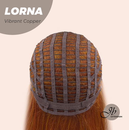 [FINAL SALE] HOT OF SEASON - 18 Inches Vibrant Copper Curly Women Fashion Full Machine Wig With Bangs LORNA VIBRANT COPPER【PLUS PERMATEASE】【BENDY EAR TABS】
