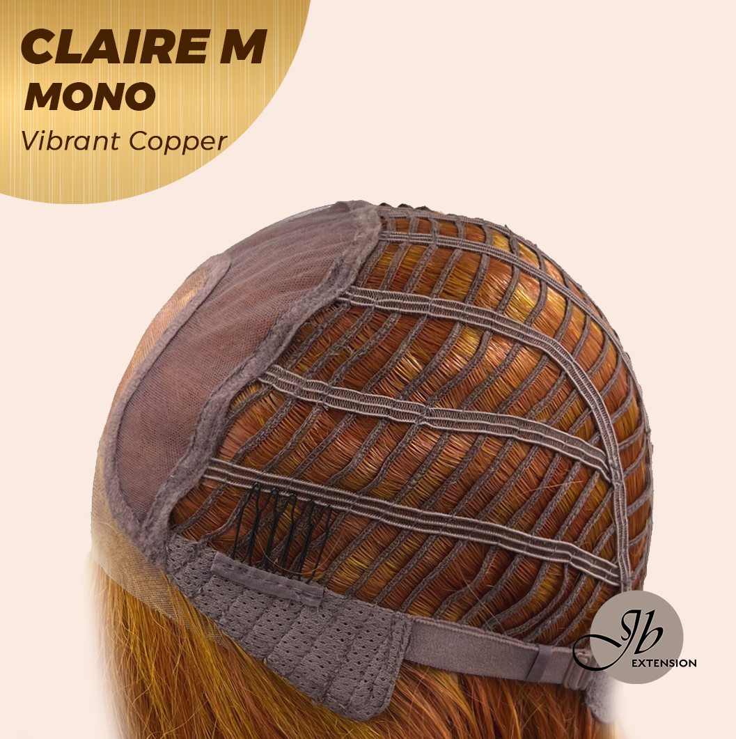 JBEXTENSION CLAIRE MONO VIBRANT COPPER Partial Monofilament Wig 22 Inches Vibrant Copper Partial Mono Lace Glueless Wig Claire Mono Vibrant Copper【BENDY EAR TABS】