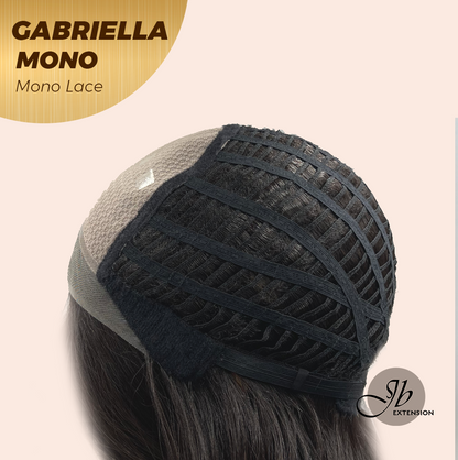JBEXTENSION GABRIELLA MONO Monofilament Handmade Wig 6X5 Full Monofilament Hand Tied Top Wig 20 Inches Black Wave Mono Lace Wig With Anti-slip Silicone Strips Glueless Wig GABRIELLA MONO【BENDY EAR TABS】