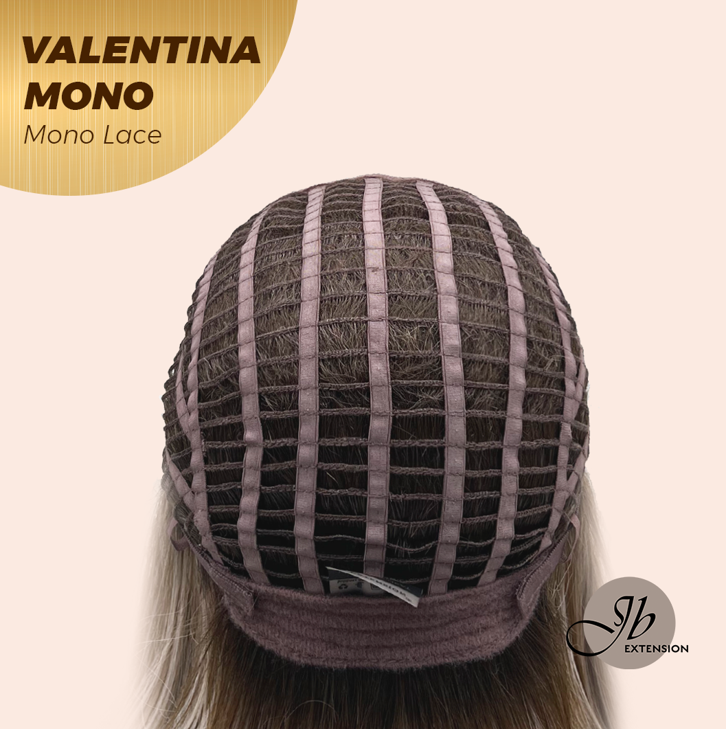 [FINAL SALE] JBEXTENSION VALENTINA MONO Monofilament Handmade Wig 6X5 Full Monofilament Hand Tied Top Wig 12 Inches Ombre Brown Full Mono Lace Wig With Anti-slip Silicone Strips Glueless Wig VALENTINA MONO【BENDY EAR TABS】
