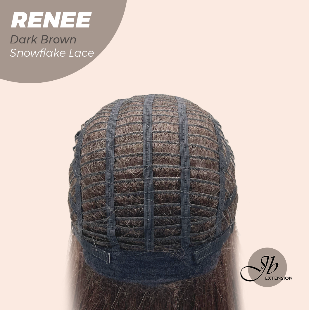 [FINAL SALE] JBEXTENSION 21 Inches Dark Brown Pre-Cut Arc Snowflake Lace Frontlace Glueless Wig RENEE DARK BROWN【BENDY EAR TABS】