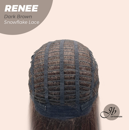 [FINAL SALE] JBEXTENSION 21 Inches Dark Brown Pre-Cut Arc Snowflake Lace Frontlace Glueless Wig RENEE DARK BROWN【BENDY EAR TABS】