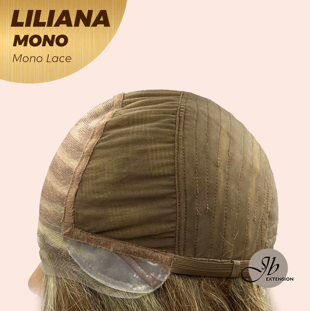 [FINAL SALE] JBEXTENSION LILIANA MONO Full Monofilament Handmade Full Lace Full Hand Tied Wig 18 Inches Honey Blonde Mono Lace Handmade Futura Fiber Wig Glueless Wig LILIANA MONO【BENDY EAR TABS】