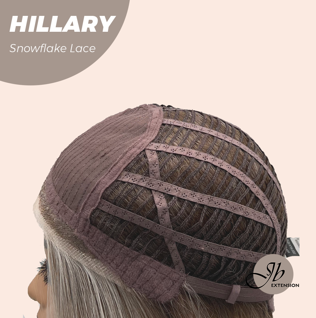 [FINAL SALE] JBEXTENSION 16 Inches Blonde Straight Pre-Cut Side Part Snowflake Lace Frontlace Glueless Wig HILLARY SNOWFLAKE【BENDY EAR TABS】- M/L