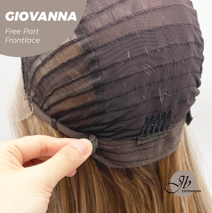 JBEXTENSION 22 Inches Mix Blonde Straight Fiber X, Tangle Less Pre-Cut Free Part Frontlace Glueless Wig GIOVANNA【FIBER X】
