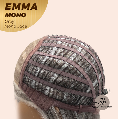 [FINAL SALE] JBEXTENSION EMMA MONO Monofilament Handmade Wig 6X5 Full Monofilament Hand Tied Top Wig 14 Inches Grey Mono Lace Wig With Anti-slip Silicone Strips Glueless Wig EMMA MONO GREY【BENDY EAR TABS】