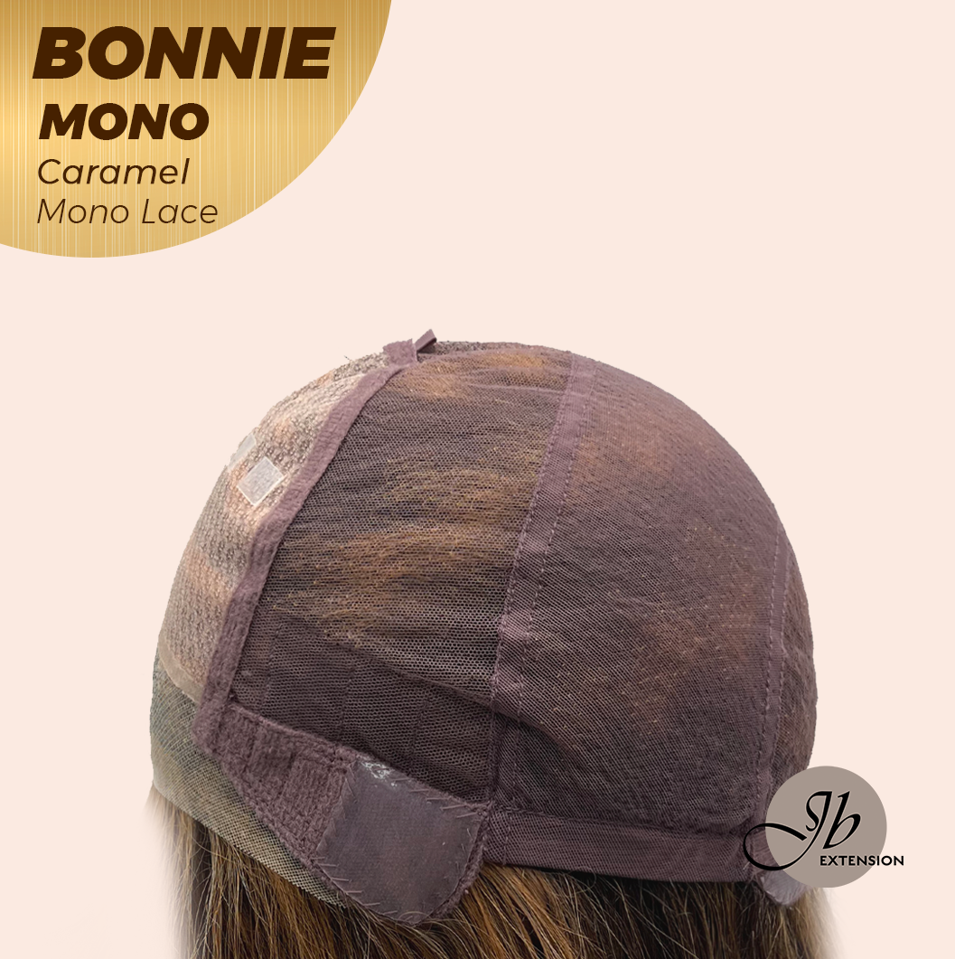 JBEXTENSION BONNIE MONO Full Monofilament Handmade Full Lace Full Hand Tied Wig 12 Inches Caramel Mono Lace Handmade Futura Fiber Glueless Wig BONNIE MONO CARAMEL【BENDY EAR TABS】
