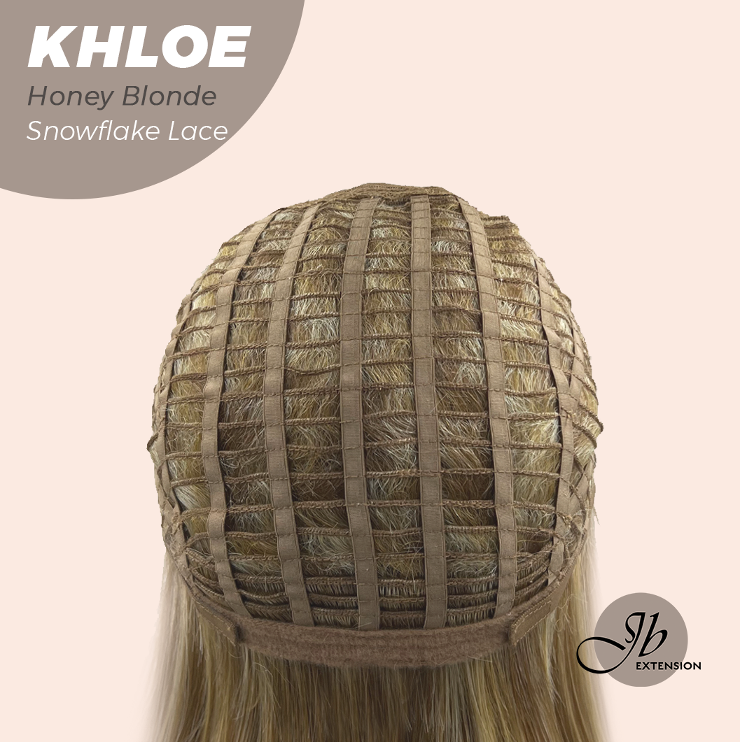 JBEXTENSION 12 Inches Bob Cut Honey Blonde Pre-Cut Snowflake Lace Frontlace Glueless Wig KHLOE HONEY BLONDE【PERMATEASE】【BENDY EAR TABS】- M/L