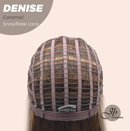 JBEXTENSION 24 Inches Caramel Wave Pre-Cut Snowflake Lace Frontlace Glueless Wig DENISE CARAMEL【PERMATEASE】【BENDY EAR TABS】- M/L