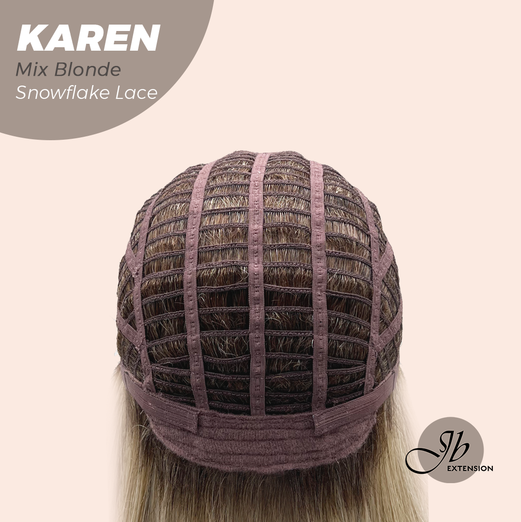 [PRE-ORDER] JBEXTENSION 18 Inches Mix Blonde Pre-Cut Arc Snowflake Lace Frontlace Glueless Wig KAREN MIX BLONDE【BENDY EAR TABS】