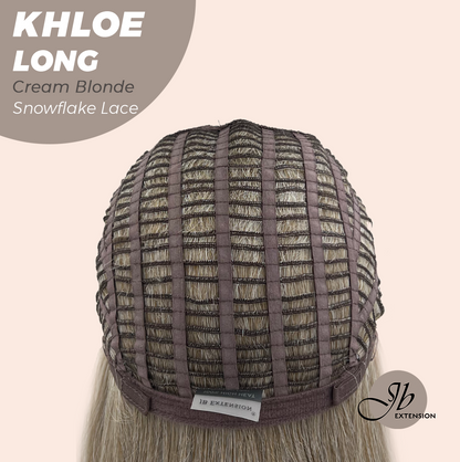 [FINAL SALE] JBEXTENSION 18 Inches Cream Blonde Pre-Cut Snowflake Lace Frontlace Glueless Wig KHLOE LONG CREAM BLONDE【PERMATEASE】【BENDY EAR TABS】