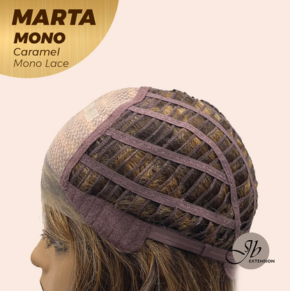 [FINAL SALE] JBEXTENSION MARTA MONO CARAMEL Monofilament Handmade Wig 6X5 Full Monofilament Hand Tied Top Wig 10 Inches Caramel Mono Lace Handmade Futura Fiber Wig With Anti-slip Silicone Strips Glueless Wig MARTA MONO CARAMEL【BENDY EAR TABS】