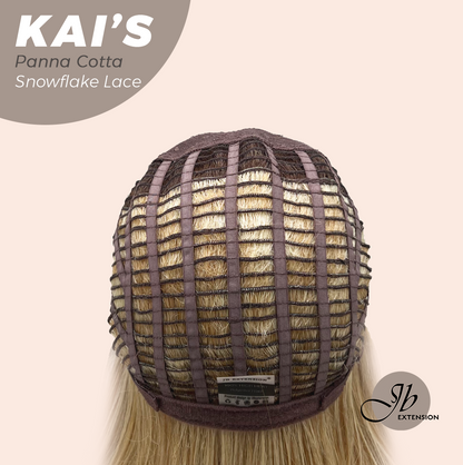 JBEXTENSION 18 Inches Panna Cotta Pre-Cut Snowflake Lace Frontlace Glueless Wig KAI'S PANNA COTTA【PERMATEASE】【BENDY EAR TABS】- M/L