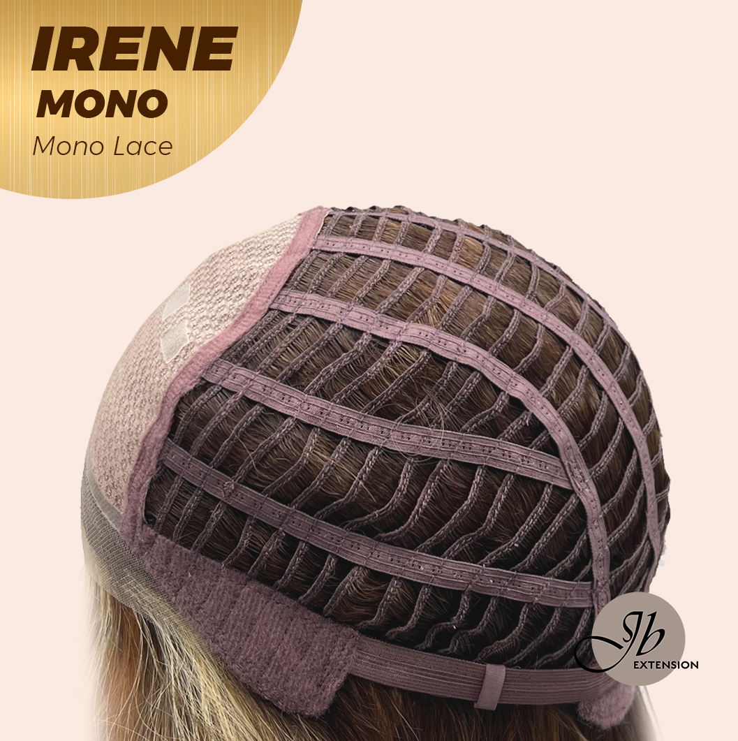 JBEXTENSION IRENE MONO Monofilament Handmade Wig 6X5 Full Monofilament Hand Tied Top Wig 19 Inches Caramel Blonde Highlight Curly Mono Lace Wig With Anti-slip Silicone Strips Glueless Wig IRENE MONO【BENDY EAR TABS】