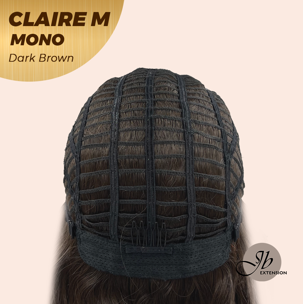 JBEXTENSION CLAIRE MONO DARK BROWN Partial Monofilament Wig 22 Inches Dark Brown Partial Mono Lace Glueless Wig CLAIRE MONO DARK BROWN【BENDY EAR TABS】