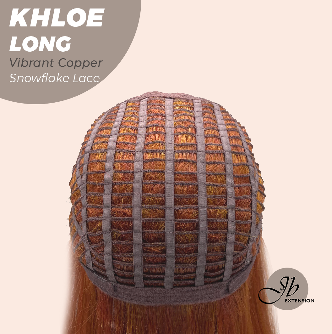 [FINAL SALE] JBEXTENSION 18 Inches Vibrant Copper Pre-Cut Snowflake Lace Frontlace Glueless Wig KHLOE LONG VIBRANT COPPER【PERMATEASE】【BENDY EAR TABS】