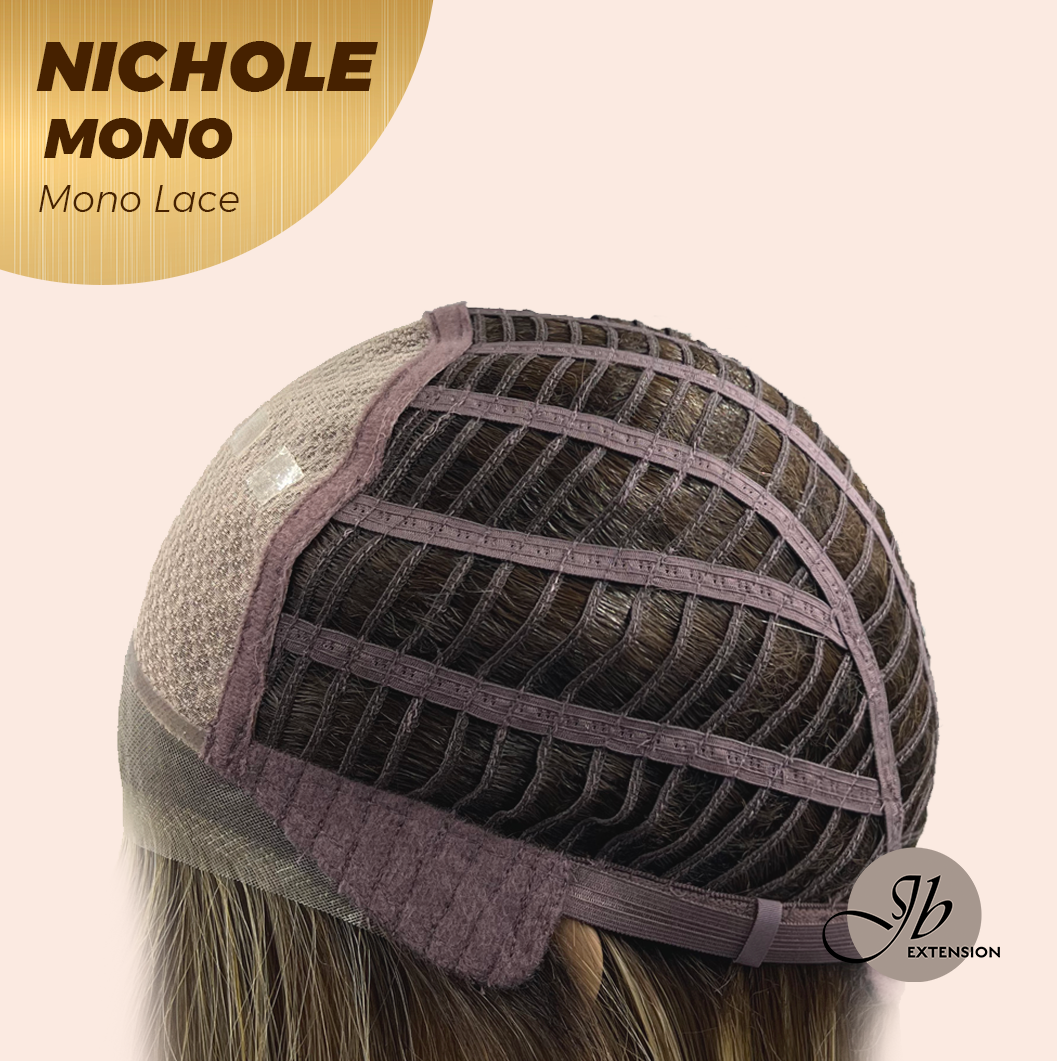 JBEXTENSION NICHOLE MONO Monofilament Handmade Wig 6X5 Full Monofilament Hand Tied Top Wig 23 Inches Hazelnut Mono Lace Wig With Anti-slip Silicone Strips Glueless Wig NICHOLE MONO【BENDY EAR TABS】
