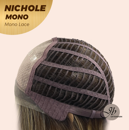 JBEXTENSION NICHOLE MONO Monofilament Handmade Wig 6X5 Full Monofilament Hand Tied Top Wig 23 Inches Hazelnut Mono Lace Wig With Anti-slip Silicone Strips Glueless Wig NICHOLE MONO【BENDY EAR TABS】