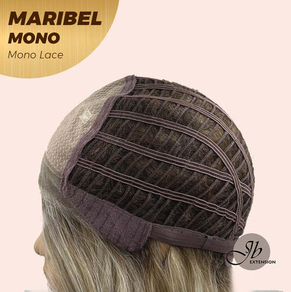 JBEXTENSION MARIBEL MONO Monofilament Handmade Wig 6X5 Full Monofilament Hand Tied Top Wig 16 Inches Blonde With Dark Root Wave Mono Lace Wig With Anti-slip Silicone Strips Glueless Wig Maribel Mono【BENDY EAR TABS】