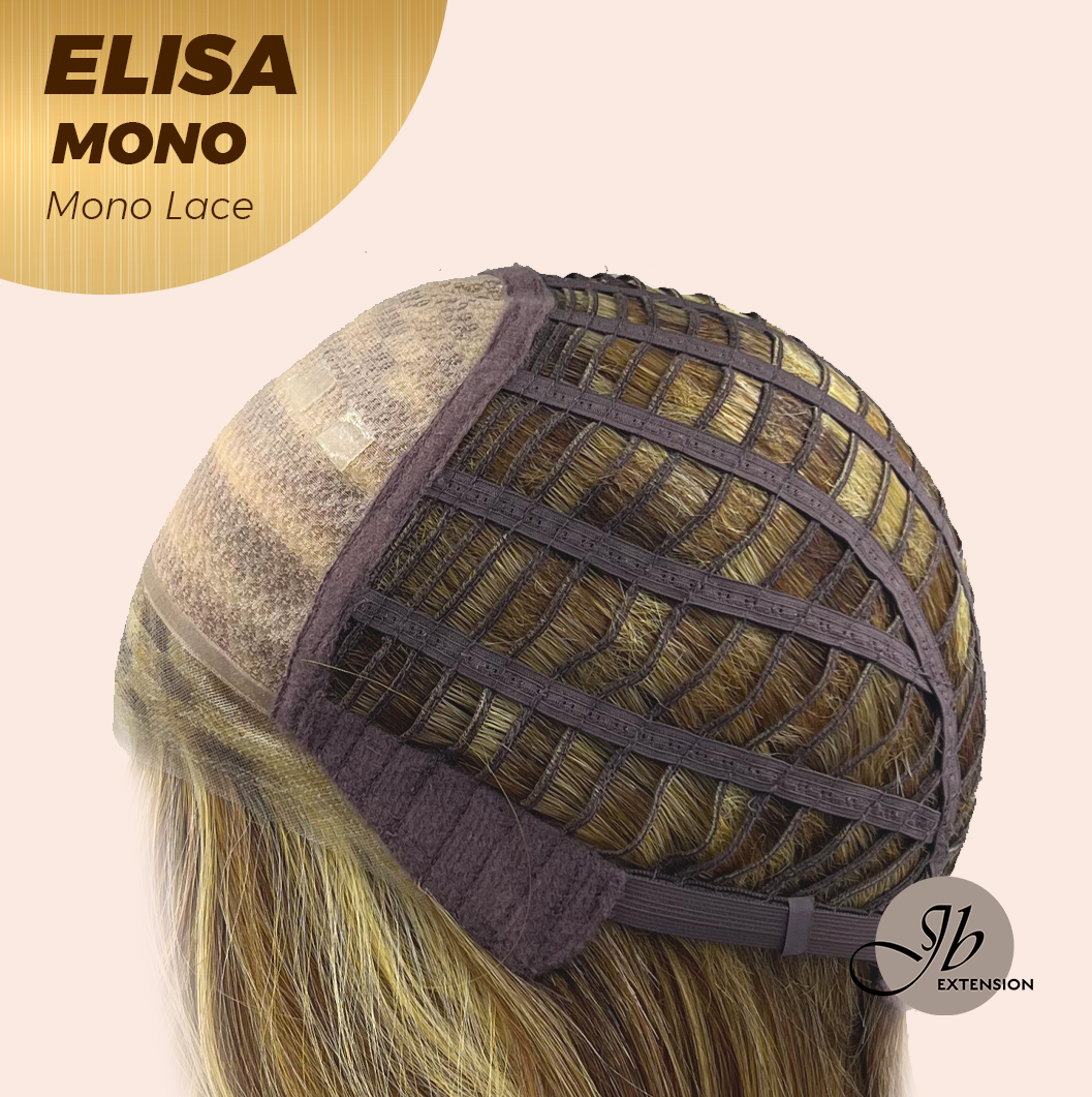 [FINAL SALE] HOT OF SEASON - JBEXTENSION ELISA MONO Monofilament Handmade Wig 6X5 Full Monofilament Hand Tied Top Wig 16 Inches Crème Caramel Mono Lace Wig With Anti-slip Silicone Strips Glueless Wig ELISA MONO【BENDY EAR TABS】