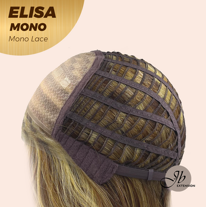 [FINAL SALE] HOT OF SEASON - JBEXTENSION ELISA MONO Monofilament Handmade Wig 6X5 Full Monofilament Hand Tied Top Wig 16 Inches Crème Caramel Mono Lace Wig With Anti-slip Silicone Strips Glueless Wig ELISA MONO【BENDY EAR TABS】