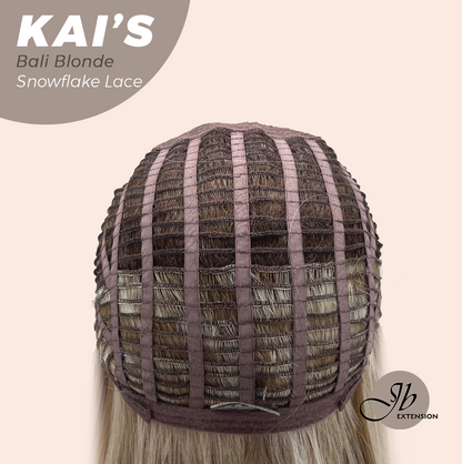 JBEXTENSION 18 Inches Bali Blonde Pre-Cut Snowflake Lace Frontlace Glueless Wig KAI'S BALI BLONDE【PERMATEASE】【BENDY EAR TABS】- M/L
