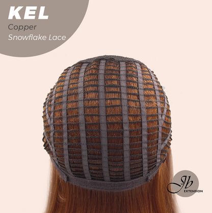 JBEXTENSION 22 Inches Copper Pre-Cut Snowflake Lace Frontlace Glueless Wig KEL COPPER【PERMATEASE】【BENDY EAR TABS】- M/L