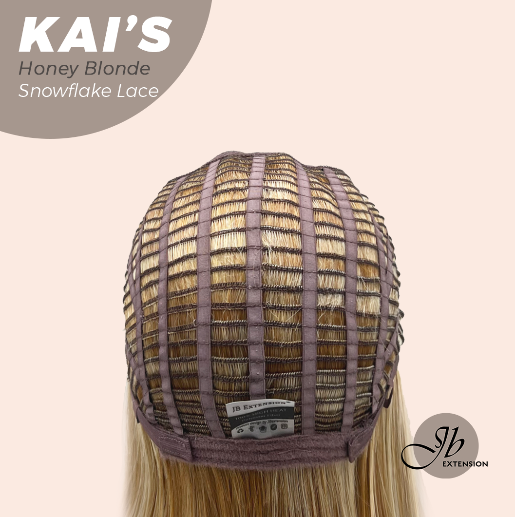 [FINAL SALE] JBEXTENSION 18 Inches Honey Blonde Pre-Cut Snowflake Lace Frontlace Glueless Wig KAI'S HONEY BLONDE【PERMATEASE】【BENDY EAR TABS】