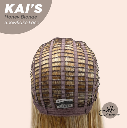 [FINAL SALE] JBEXTENSION 18 Inches Honey Blonde Pre-Cut Snowflake Lace Frontlace Glueless Wig KAI'S HONEY BLONDE【PERMATEASE】【BENDY EAR TABS】