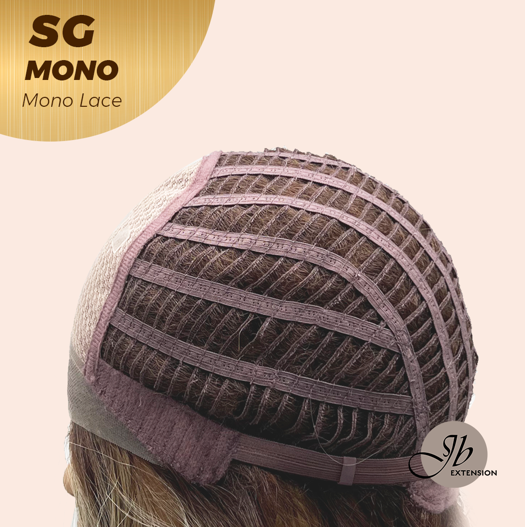 [FINAL SALE] JBEXTENSION SG MONO Monofilament Handmade Wig 6X5 Full Monofilament Hand Tied Top Wig 15 Inches Sunset Blonde Mono Lace Wig With Anti-slip Silicone Strips Glueless Wig SG MONO【BENDY EAR TABS】