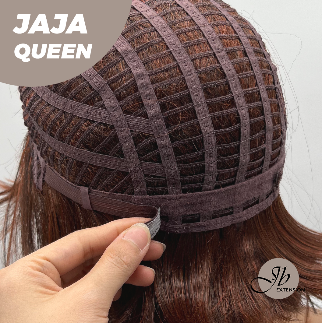 [FINAL SALE] JBEXTENSION 12 Inches Red Short Women Fashion Wig With Bangs JAJA QUEEN RED【PLUS PERMATEASE】【BENDY EAR TABS】