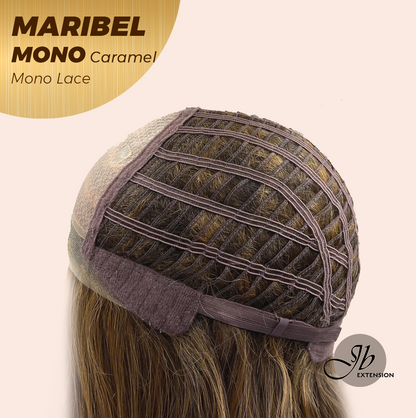 HOT OF SEASON - 16 Inches Caramel Wave Monofilament Handmade Wig 6X5 Full Monofilament Hand Tied Top Wig Lace Wig With Anti-slip Silicone Strips Glueless Wig MARIBEL MONO CARAMEL【BENDY EAR TABS】