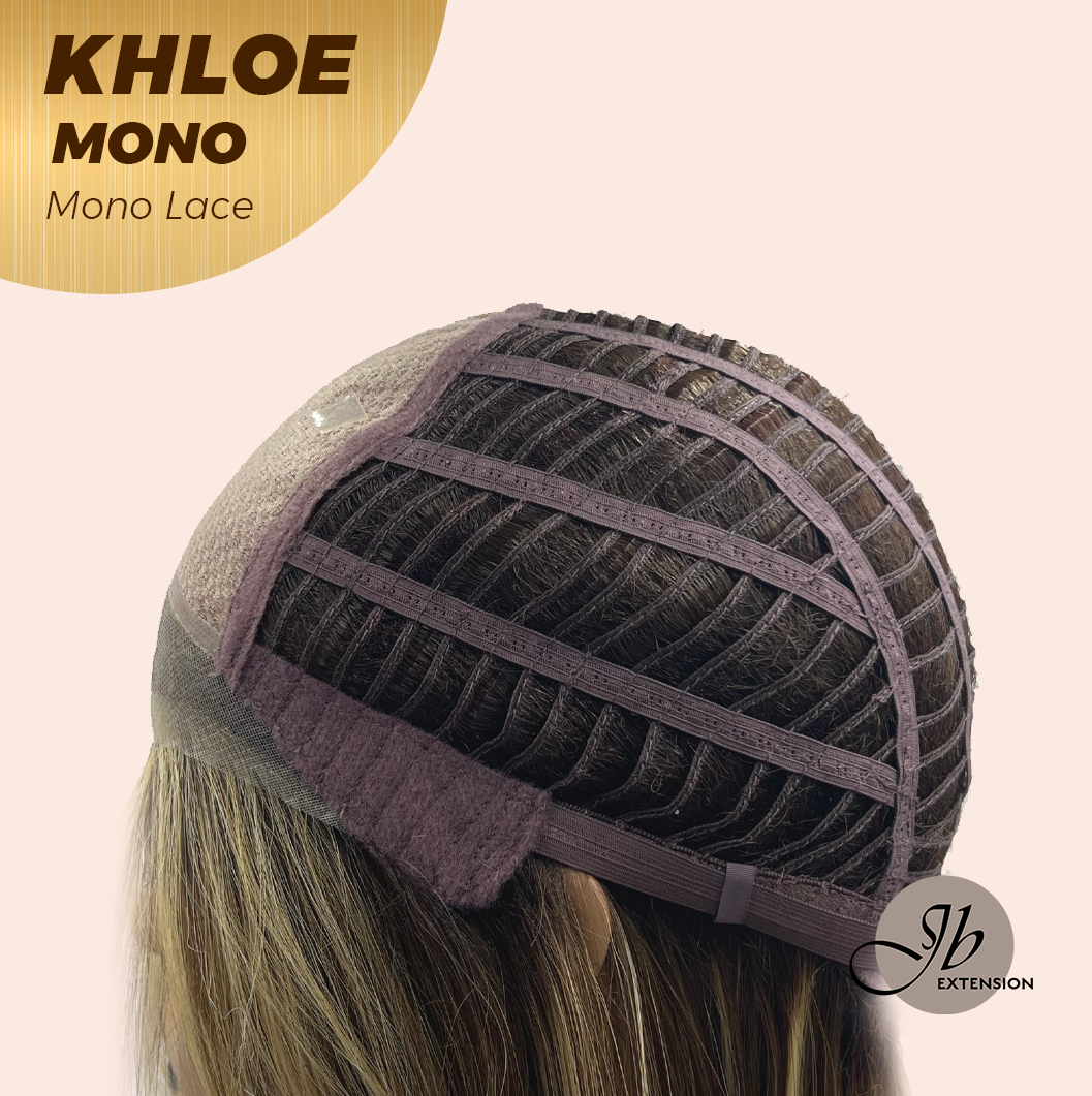 JBEXTENSION KHLOE MONO Monofilament Handmade Wig 6X5 Full Monofilament Hand Tied Top Wig 12 Inches Bob Cut Hazelnut Blonde Highlight Mono Lace Handmade Futura Fiber Wig With Anti-slip Silicone Strips Glueless Wig KHLOE MONO【BENDY EAR TABS】