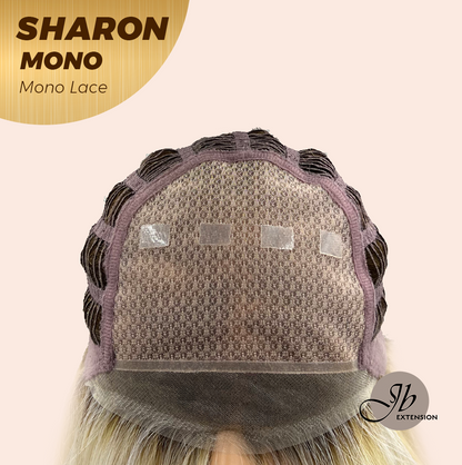 [FINAL SALE] JBEXTENSION SHARON MONO Monofilament Handmade Wig 6X5 Full Monofilament Hand Tied Top Wig 20 Inches Platinum Blonde With Dark Root Wave Mono Lace Wig With Anti-slip Silicone Strips Glueless Wig SHARON MONO【BENDY EAR TABS】