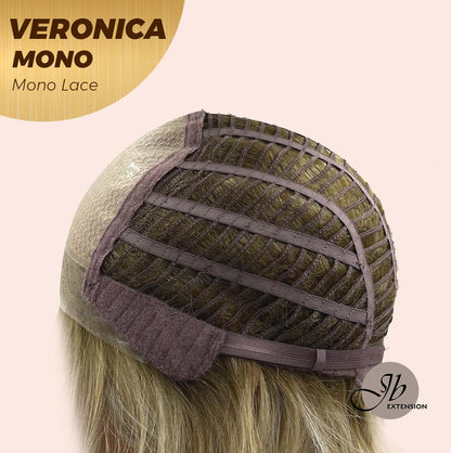 JBEXTENSION VERONICA MONO Monofilament Handmade Wig 6X5 Full Monofilament Hand Tied Top Wig 12 Inches Blonde Wave Mono Lace Wig With Anti-slip Silicone Strips Glueless Wig VERONICA MONO【BENDY EAR TABS】