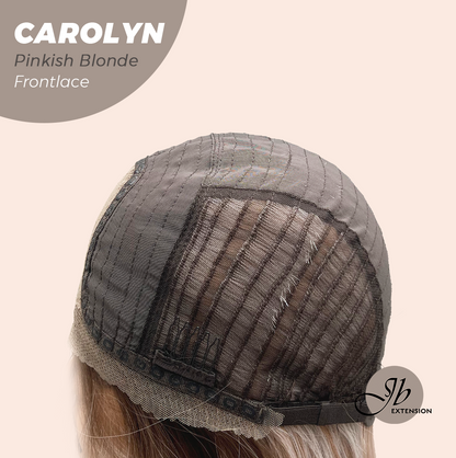 JBEXTENSION 26 Inches Straight Pinkish Blonde Highlight Pre-Cut Frontlace Glueless Wig CAROLYN