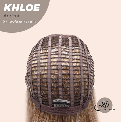 JBEXTENSION 12 Inches Bob Cut Apricot Pre-Cut Snowflake Lace Frontlace Glueless Wig KHLOE APRICOT【PERMATEASE】【BENDY EAR TABS】- M/L