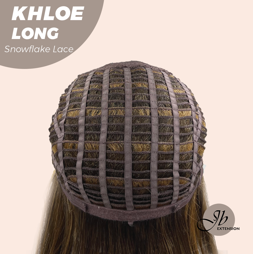 JBEXTENSION 18 Inches Caramel Pre-Cut Snowflake Lace Frontlace Glueless Wig KHLOE LONG【PERMATEASE】【BENDY EAR TABS】- M/L