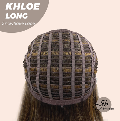 JBEXTENSION 18 Inches Caramel Pre-Cut Snowflake Lace Frontlace Glueless Wig KHLOE LONG【PERMATEASE】【BENDY EAR TABS】- M/L