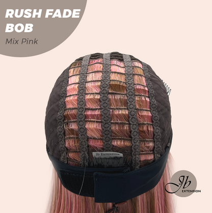 JBEXTENSION 12 Inches Short Hair Mix Pink Headband Wig RUSH FADE BOB - MIX PINK