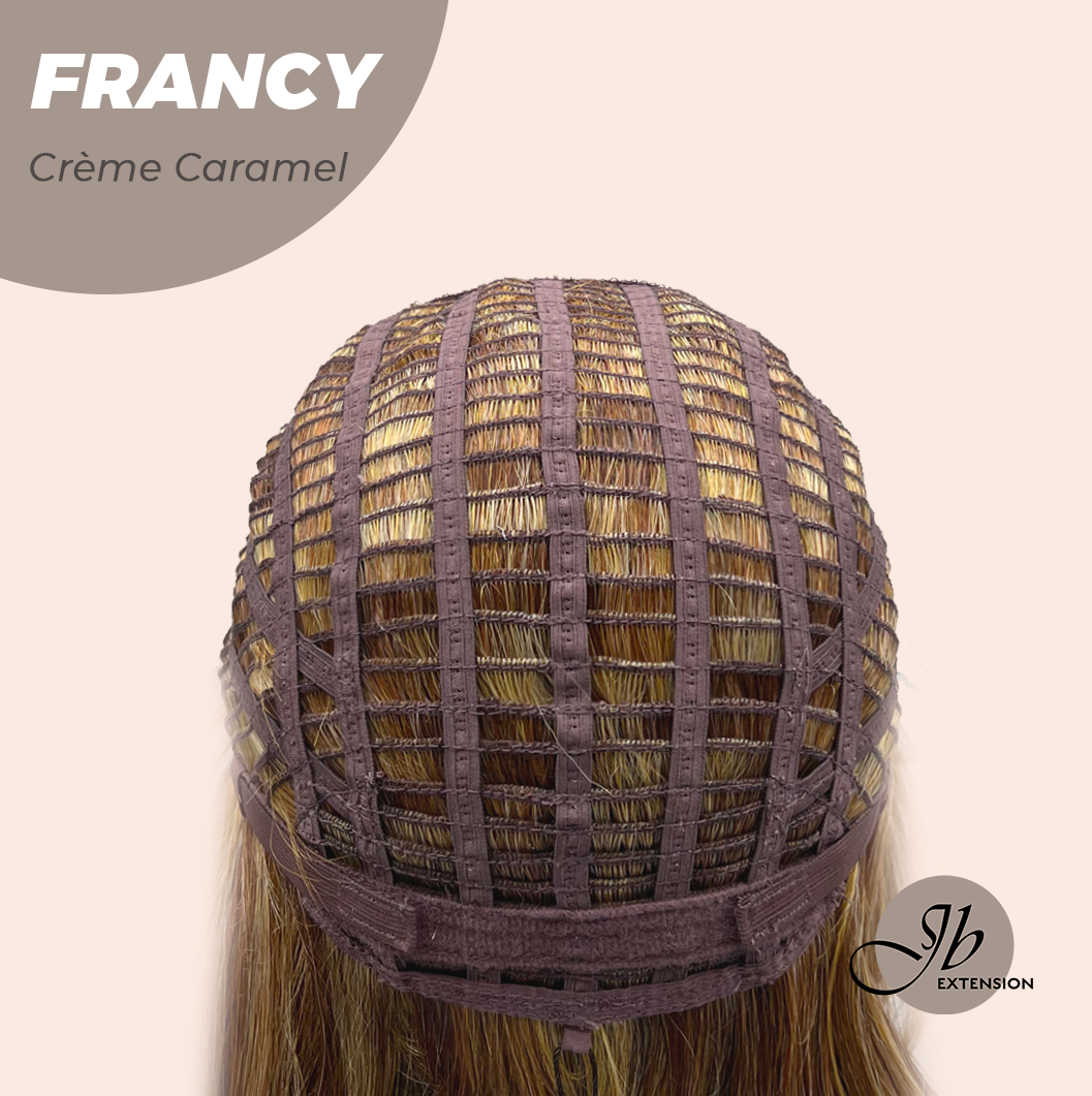 [FINAL SALE] JBEXTENSION 18 Inches Crème Caramel Women Fashion Full Machine Wig FRANCY CRèME CARAMEL【PLUS PERMATEASE】【BENDY EAR TABS】